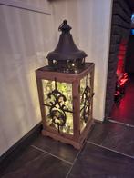 Lantaarn zinklantaarn decoratie houtlantaarn windlicht, Huis en Inrichting, Ophalen, Zo goed als nieuw
