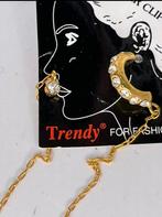 FRENDY FOR FASHION OORBEL PLUS EEN NEUSPIERCING GOUDKLEURIGE, Ophalen of Verzenden, Nieuw, Neuspiercing
