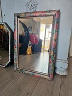 Vintage Spiegel met Bloemenprint Rand, Ophalen, Minder dan 50 cm, Gebruikt, Minder dan 100 cm