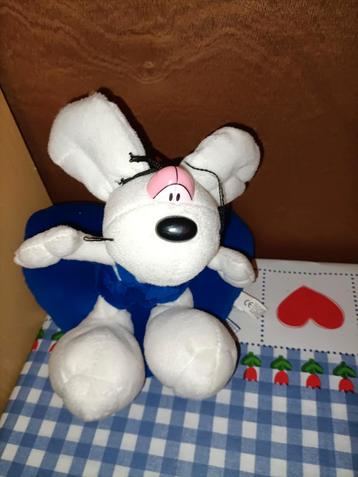 Diddl knuffel op blauw hart 21 cm groot  beschikbaar voor biedingen