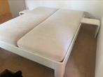 Auping bed 160x200, 2 tafels, 2 spiraalbodems gasveer, Ophalen, Tweepersoons, 160 cm, Hout