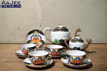 Japans Satsuma  – Hand beschilderd – Thee & Koffieservies beschikbaar voor biedingen