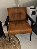 WOOOD Lennon Fauteuil van gerecycled leer in de kleur Cognac, Ophalen, Overige kleuren, Leer, Zo goed als nieuw