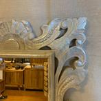 Barok spiegel -houten lijst - zilver - 90 x 60 cm -TTM Wonen, 50 tot 100 cm, Minder dan 100 cm, Rechthoekig, Ophalen of Verzenden
