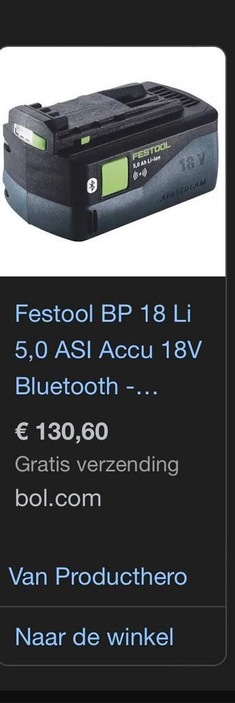 Festool accu’s beschikbaar voor biedingen