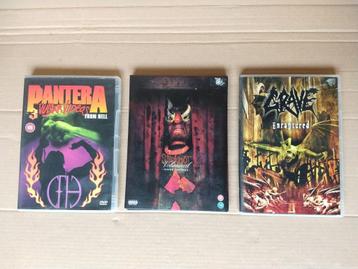 3 Death Metal DVD'S Grave, Slipknot en Pantera beschikbaar voor biedingen
