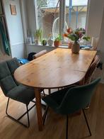 Grenen (uitklap)tafel met evt.4 stoelen. Groningen, 50 tot 100 cm, Grenenhout, Gebruikt, Rechthoekig