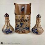 Steengoed keukenset - olie, azijn en uien - Duits Westerwald, Antiek en Kunst, Antiek | Keramiek en Aardewerk, Ophalen of Verzenden