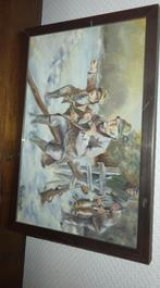 Mooi echt schilderijtje van jacht tafreel., Ophalen of Verzenden