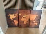 Muurdecoratie Drieluik Wereldkaart, Huis en Inrichting, Ophalen, Zo goed als nieuw