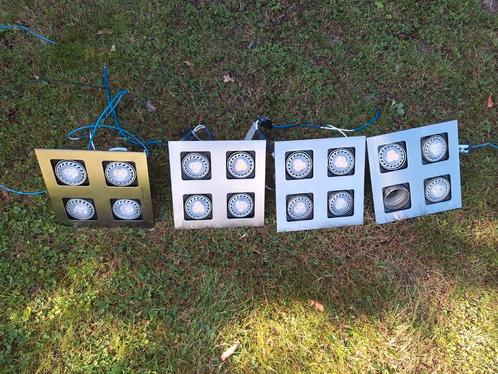 RVS inbouwspots 4 stuks, Huis en Inrichting, Lampen | Spots, Gebruikt, Metaal of Aluminium, Led, Ophalen of Verzenden