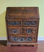 Antieke secretaire met rijk houtsnijwerk, Huis en Inrichting, Kasten | Secretaires, Ophalen, Gebruikt, Landelijk - rustiek - brocante - historisch