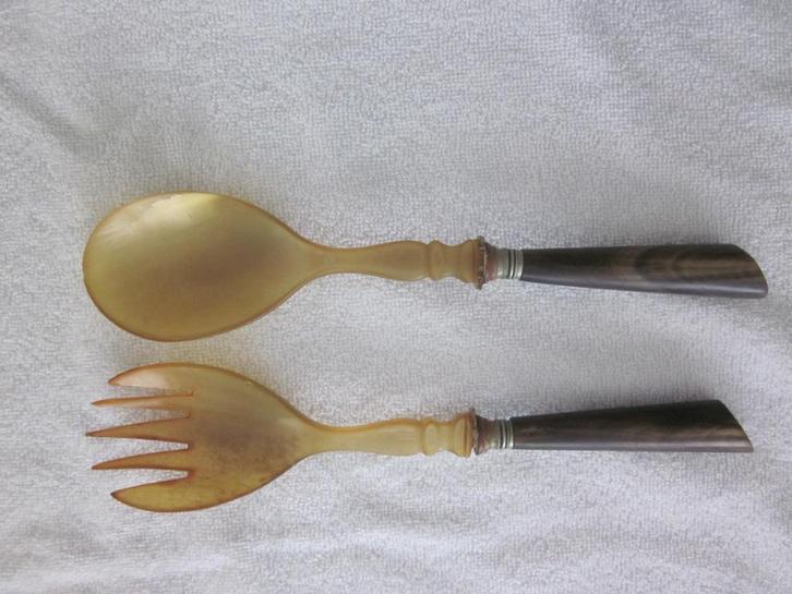 Sla couvert 25 cm lang hoorn., Antiek en Kunst, Antiek | Bestek, Ophalen of Verzenden