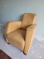 Gratis; Oker gele fauteuil!, Huis en Inrichting, Fauteuils, Ophalen, Gebruikt, 75 tot 100 cm, 50 tot 75 cm