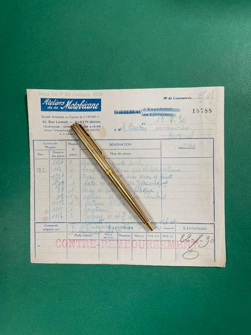 Motobécan Motorcycle Factory Factuur 1930 FRA (Origineel), Verzamelen, Automerken, Motoren en Formule 1, Gebruikt, Motoren, Ophalen of Verzenden