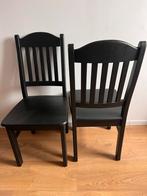 Eetkamerstoelen, Twee, Zwart, Ophalen of Verzenden, Zo goed als nieuw