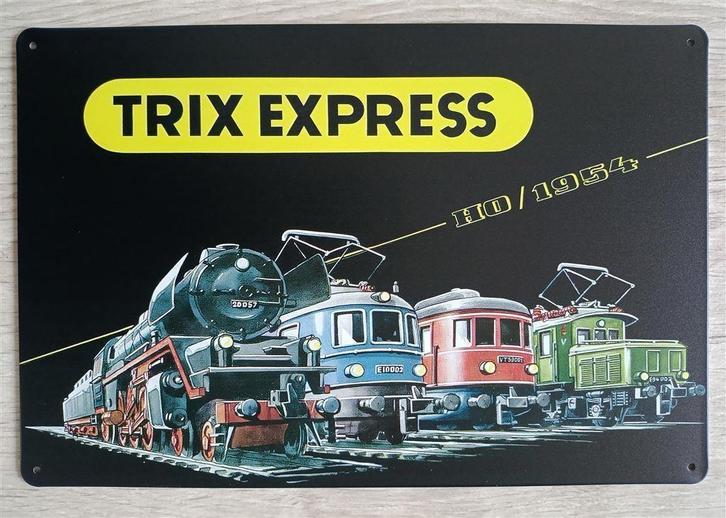Trix Express || Metalen Modeltrein Wandbord Poster, Hobby en Vrije tijd, Modeltreinen | Overige schalen, Nieuw, Locomotief, Gelijkstroom