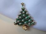Broche kerstboom  groen emaille en kraal balletjes, Verzenden, Zo goed als nieuw