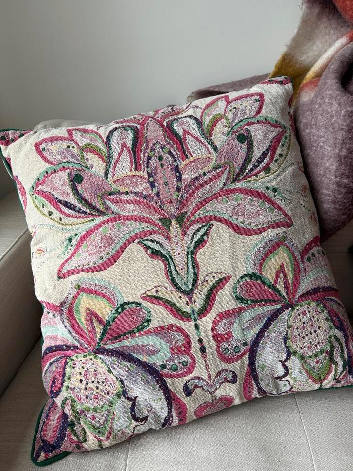 Sissy-Boy Sierkussen Bloemen 60x60cm, Huis en Inrichting, Woonaccessoires | Kussens, Zo goed als nieuw, Overige kleuren, Vierkant