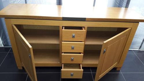 dressoir met ingelegd marmer blad, als nieuw, Huis en Inrichting, Kasten | Dressoirs, Gebruikt, 150 tot 200 cm, 25 tot 50 cm, Met lade(s)