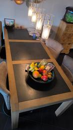 Grote Eettafel met Leisteen - 240x96 cm, Ophalen of Verzenden, Rechthoekig, 200 cm of meer