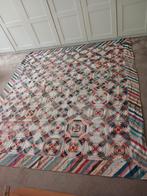 Antieke Log Cabin Quilt, ca. 1880, Ophalen of Verzenden, Gebruikt, Rond, 200 cm of meer