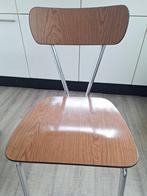 Vintage Stoel - Bruin Hout & Chroom, Huis en Inrichting, Stoelen, Gebruikt, Bruin, Vintage, Ophalen of Verzenden