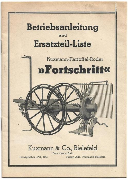 Fortschritt aardappel rooi machine handleiding (frt), Boeken, Vervoer en Transport, Zo goed als nieuw, Tractor en Landbouw, Ophalen of Verzenden