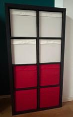 IKEA Kallax kast zwartbruin met bijpassende DRÖNA bakken, Huis en Inrichting, Kasten | Boekenkasten, Ophalen, Met plank(en), 100 tot 150 cm