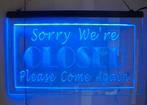 neon bord '' sorry we're closed '' in blauw - hoge korting !, Ophalen of Verzenden, Nieuw, Lichtbak of (neon) lamp