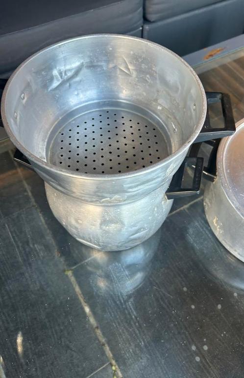 Vintage Couscous pan - Stoompan -aluminium, Huis en Inrichting, Keuken | Potten en Pannen, Gebruikt, Koekenpan of Braadpan, Aluminium