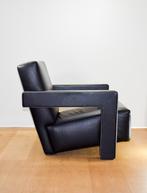 Cassina Gerrit Rietveld Utrecht fauteuil, zwart leer, zgan!, Huis en Inrichting, Fauteuils, Ophalen of Verzenden, Zo goed als nieuw