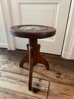 Antieke Art Deco Piano Kruk - Hoogte verstelbaar., Ophalen, Gebruikt, Bruin, Eén