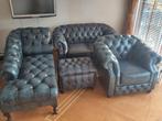 Prachtige vintage Chesterfield set donkerblauw 2500 euro, Huis en Inrichting, Banken | Sofa's en Chaises Longues, Ophalen, Chesterfield