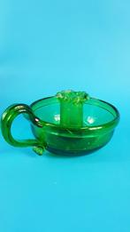 Kandelaar, blaker groen glas, glaskunst, mooie conditie. 6B8, Huis en Inrichting, Woonaccessoires | Kandelaars en Kaarsen, Tweedehands verkoop