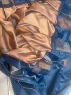 Gordijnenset- Blauw & Goud, Huis en Inrichting, Stoffering | Gordijnen en Lamellen, Blauw, Zo goed als nieuw, Minder dan 100 cm