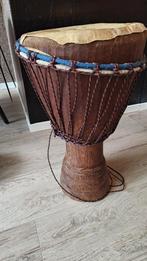 Djembee met kapot drumvel en tas, Ophalen, Gebruikt, Overige merken