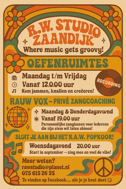 RAW STUDIO OEFENRUIMTES ZAANDIJK, Muziek en Instrumenten, Snaarinstrumenten | Overige, Zo goed als nieuw, Overige typen, Ophalen