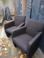 6 Eetkamerstoelen met wieltjes, Ophalen, Gebruikt, Zwart, Stof