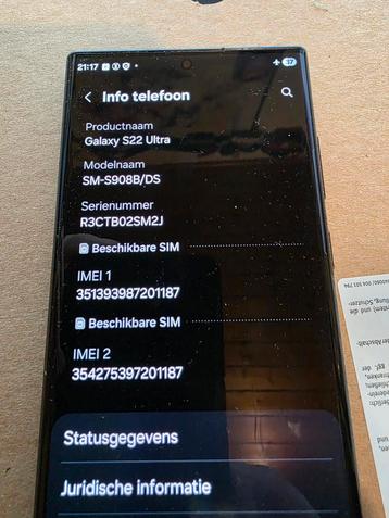 Samsung Galaxy S22 Ultra - Zwart beschikbaar voor biedingen