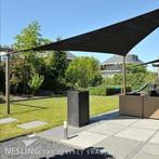 Nesling schaduwdoek (driehoek) inclusief palen Antraciet, Tuin en Terras, Schaduwdoeken, Ophalen, Gebruikt