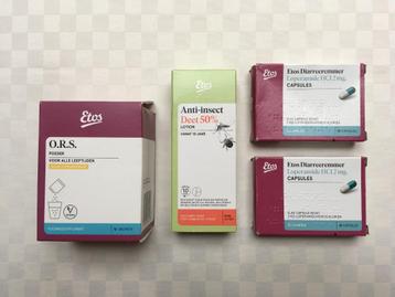 Set voor vakantie: O.R.S.poeder, Deet 50% en diarreeremmers beschikbaar voor biedingen