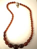Antieke bakeliet ketting, Kunststof, Bruin, Ophalen of Verzenden, Verstelbaar