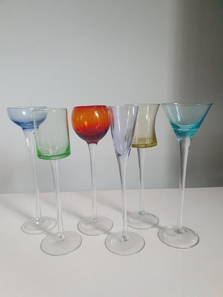 Vintage Borrelglaasjes - Set van 6, Antiek en Kunst, Antiek | Glas en Kristal, Ophalen of Verzenden