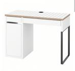 Modern Bureau met Opbergruimte Ikea Micke wit/antreciet, Ophalen, Zo goed als nieuw, Bureau