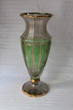 Antieke Art Deco monumentaal Boheems kristal vaas, Ophalen of Verzenden