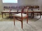 Set van 6 eetkamerstoelen van Johannes Andersen voor Uldum, Ophalen, Hout, Gebruikt, Bruin