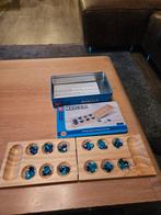 Spel Mancala in bewaarblik met houten bord ZGAN, Ophalen of Verzenden, Zo goed als nieuw