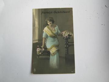 Ansichtkaarten Nederland, TC 9-19 afst. Amsterdam, Dame 1912 beschikbaar voor biedingen