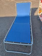 retro stretcher / ligbed, blauw, Tuin en Terras, Ophalen, Zo goed als nieuw, Aluminium, Verstelbaar